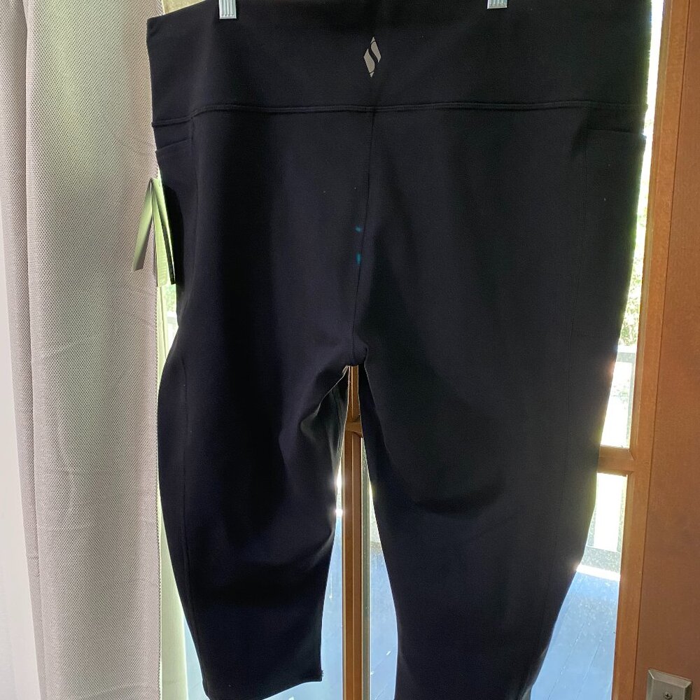 FLEX HIGH WAIST MID CALF SKETCHERS GO WALK JOGGING PANTS SIZE 3X BLACK